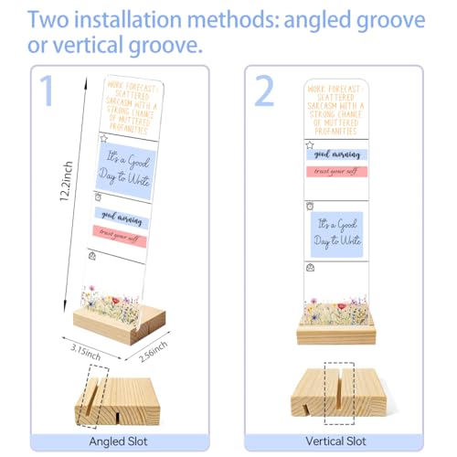 Sticky Note Holder Acrylic Monitor Memo Board Desk Organizers and Accessories Desk Decor Post It Note Holder with 200Pcs Sticky Notes Funny Office Desk Sign - color: Work