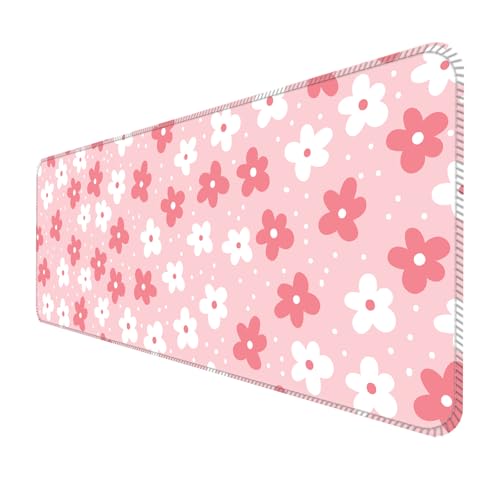 Large Gaming Mouse Pad, Full Keyboard Mat, Long Laptop Mousepad, Computer Mouse Mat for Home and Office, Anti-Slip Rubber Base, 31.5 x 11.5 Inches (Boho Flower) - color: Boho Flower
