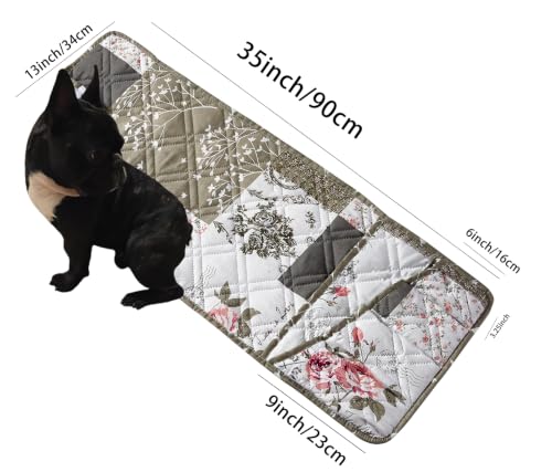 Brilliant Sunshine Patchwork Couch Armrest Organizer, Rose Grey (35"×13") | Non Slip Armchair Caddy for Sofa Recliner, Washable Remote Controls Holder, Storage for Magazine, Phone, iPad - color: Rose Grey