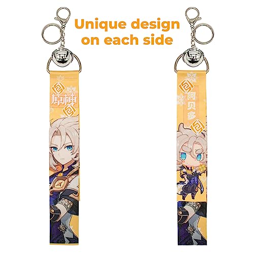 Impact Videogame Colorful Lanyard Keychains Stickers - color: Albedo Geo