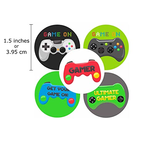 Video Games Favor Sticker Labels by Adore By Nat - Birthday Party Goodie Bags and Envelope Seals - Set of 50