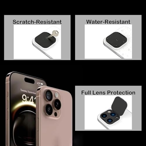Camera Lens Cover Compatible for Phone 16 Pro/16 Pro Max/15 Pro/15 Pro Max/14 Pro/ 14 Pro Max Privacy and Security Protector, Strong Adhesive, Black (2 Pack)