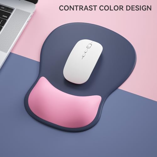 Ergonomic Mouse Pad with Wrist Rest,Cute Gel Mousepad Wrist Support - Small Mini Portable for Travel Mouse Pads for Desk Laptop,Computer,Office & Home Decor (Grey &Pink) - color: G-Grey&Pink