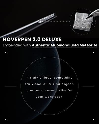 Novium Hoverpen 2.0 Interstellar Edition - Space Black, Unisex, Ballpoint Pen, 23.5 Degree Angle, Schmidt Ballpoint Refill, No Spills, No Spotting, No Explosions - color: Space Black, style: Meteorite Embedded