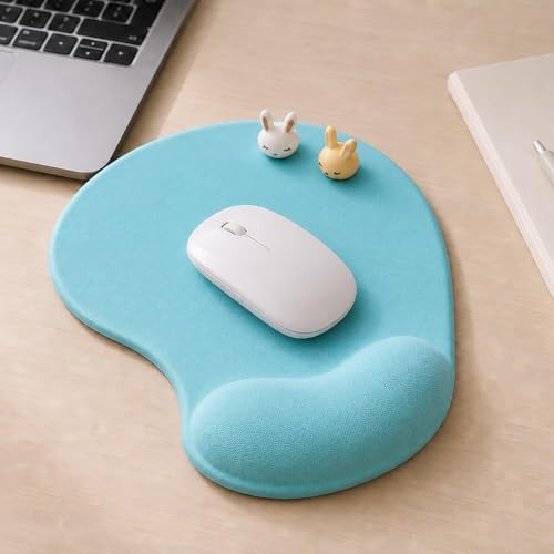 Office Mousepad with Gel Wrist Support - Ergonomic Gaming Desktop Mouse Pad Wrist Rest - Design Gamepad Mat Rubber Base for Laptop Computer -Silicone Non-Slip Special-Textured Surface (05LakeGreen) - color: 05LakeGreen