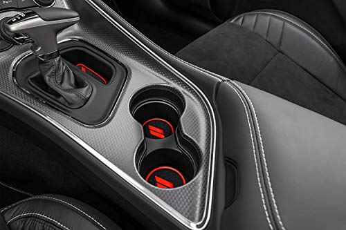 Auovo Anti-dust Mats for Challenger Accessories 2015-2023 Custom Interior Cup Holder Inserts Door Pocket Center Console Liners (Red, 11pcs/kit) - color: Red