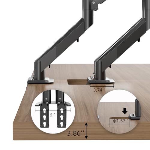 Pholiten Dual Monitor Stand, Fully Adjustable Gas Spring Arms for 17 to 32 inch Screens, VESA 75x75, 100x100, Max 22 lbs - style: 2 monitor mount