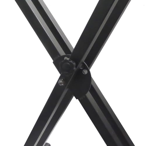 Keyboard Stand Unique Space Saving Easy Transport Design-Ultra Portable- - Double Braced -No Tools to Loose- fits all Portable 49-88 Keyboards (KS2-Q)