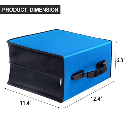 Siveit CD/DVD Case Binder, 400 Capacity CD/DVD Disc Case Booklet Album Box (Black Binder, Blue) - color: Blue, size: Black binder