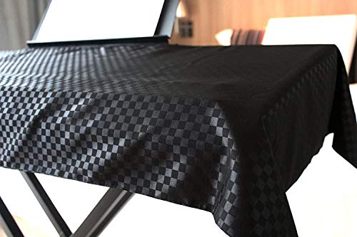Clairevoire Piano Keyboard Dust Cover for 61 Keys to 88 Keys, Electric Pianos Cover, Digital Pianos Cloth Protection, Lightweight and Adjustable Closure,Ebony Black, L - Keyboard Piano up to 61" x 21" - color: Ebony Black, size: Large