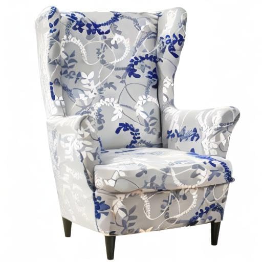 KRFOONN Wingback Chair Covers Slipcovers 2 Piece Stretch Wing Chair Covers Spandex Slipcovers Wingback Sofa Covers Armchair Covers Non-Slip Furniture Protector for Living Room Wingback Chairs, A17 - color: A17