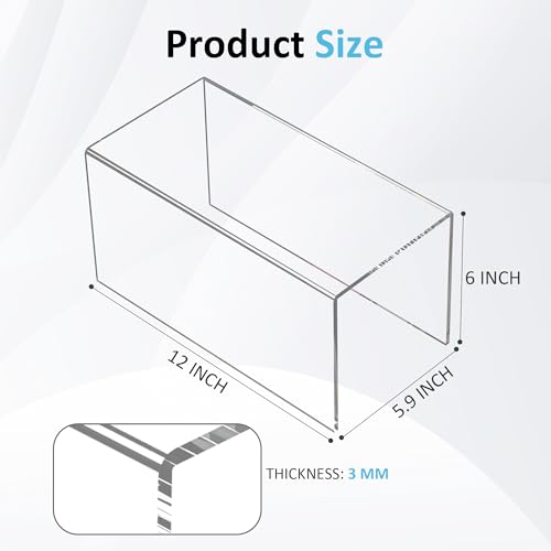 Sezanrpt Acrylic Shelf Riser 12x5.9x6 pack of 2, Large Acrylic Risers for Desserts, Cupcake, Toys, Collectibles, Merchandises, 12x5.9x6 Inch - color: Clear, size: 12x5.9x6 Inch