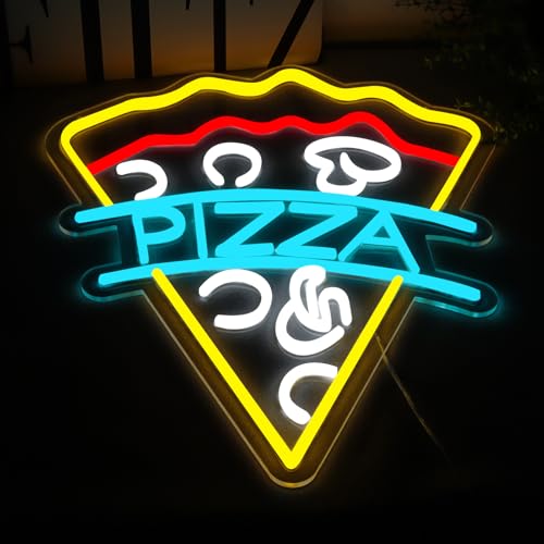 17.7"x21.1" Large Size Pizza Neon Signs for Business,Neon Lights for Pizza Shop Led Business Signs Suitable for Fast Food shops Christmas Birthday Party Gift - style: Pizza
