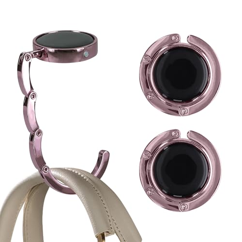 kwmobile Purse Hook for Table - Set of 2 Purse Holder - Folding Handbag Hanger - Portable Bag Holder - Bag Hooks for Desk - Table Hook Light Pink - color: Light Pink