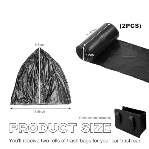 Yourkar Foldable Waterproof Leather Car Garbage Organizer Holder, Automotive Mini Dustbin Container with One Roll Trash Bag, Universal Interior Car Accessories (Trash Bag) - color: Trash Bag