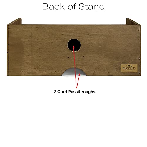 Excello Global Products Wooden Monitor Stand: Includes Drawer for Desktop Organization of Notebooks, Pens, Pencils & Office Supplies (Brown) - color: Brown