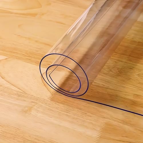 36"X48"Crystal PVC Table Cover Protector, Waterproof PVC Tablecloth, 1.5MM Thickened Rectangle Mat for Dinning, Desk, Coffee Table, Workbench, Dresser, TV-Stand, Counter - color: Clear 1.5mm, size: 48" x 36"