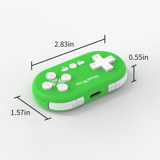 ShanWan Bluetooth Gamepad Keychain Sized Mini Controller for Switch, Windows, Android, iOS & PS4(green) - color: green