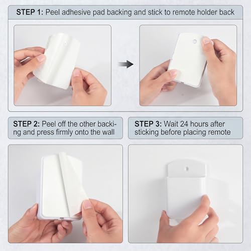 2 PCS Remote Control Holder Wall Mount, TV Remote Control Holder, Self Adhesive Pen Holder Organizers and Accessories for Home Office School (4, White-4Pcs) - color: Set of 4-White