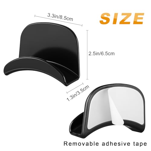 Wonderjune 30 Pcs Headphone Hanger Holder Desk Adhesive Headphone Hook Graduation Wall Hook Mount Strong Universal Acrylic Holder Hooks for General Purpose Game Earphone Controller(Black) - color: Black