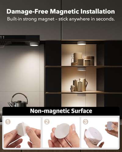 2400mAh USB Rechargeable Puck Lights, RGB Motion Sensor Closet Light | Color Changing, Magnetic,Timer, Wireless Stick On Under Cabinet Lighting for Kitchen Cupboard, Stair, Shelf, Bookcase, Pantry - color: White