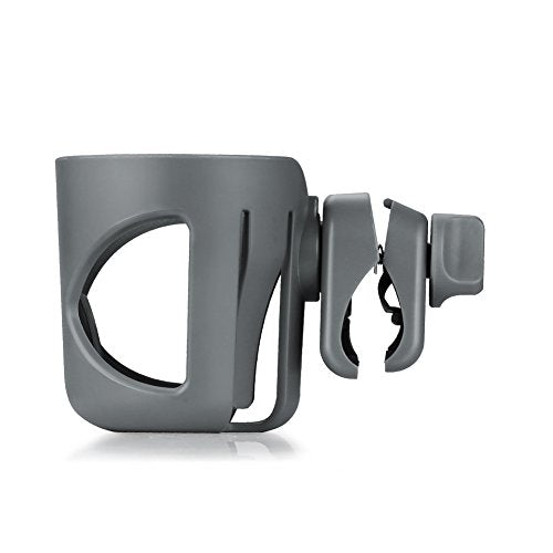 Accmor Stroller Cup Holder, Universal Cup Holder for Walker Wheelchair Bike, 360° Rotatable Stroller Cup Holder Attachment Accessories for Walker, Wheelchair, Scooter - color: Grey