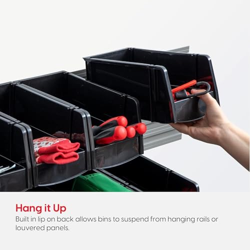 IRIS USA Extra Small Stackable Storage Bins, 24-Pack, 5.5 x 4.5 x 3 inch, |Made in USA|, Plastic Open Front Shelf Bin for Organizing Parts, Hardware, Tools, Supplies, Garage Shelf, Pantry - Black - size: Extra Small - 24 Pack