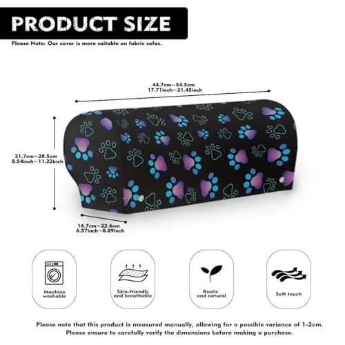 Blue Purple Dog Paw Print Armrest Covers for Chairs, 2 PCS Stretch Furniture Protector for Recliner, Curved, Square, Stain Resistant Couch Armrest Covers - color: Blue Purple Dog Paw