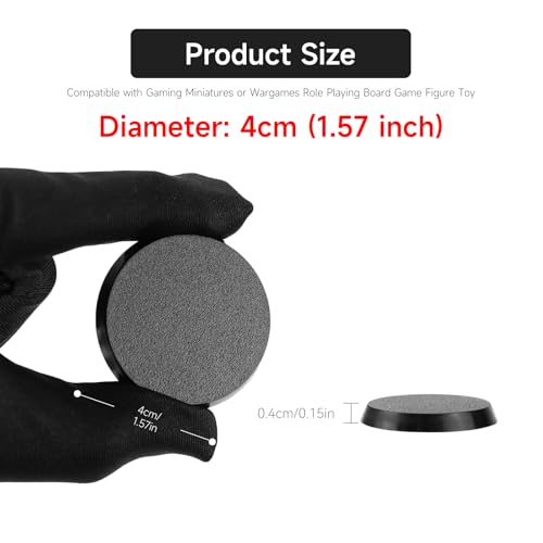 100Pcs 40mm/1.57inch Plastic Model Miniature Bases,4mm/0.16 Thick Circular War Figure Display Stands For Gaming Miniatures or Wargames Role Playing Board Game Figure Toy(100PCS-40mm-Black Round) - color: 100PCS-40mm-Black Round