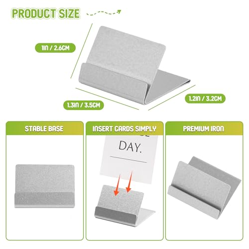 Urban Deco 24PK Table Card Holder Metal Place Card Holders Steel Card Holders for Photos, Food Signs, Memo Notes, Weddings, Restaurants, Birthday (Silver 24PK) - color: Silver 24pk