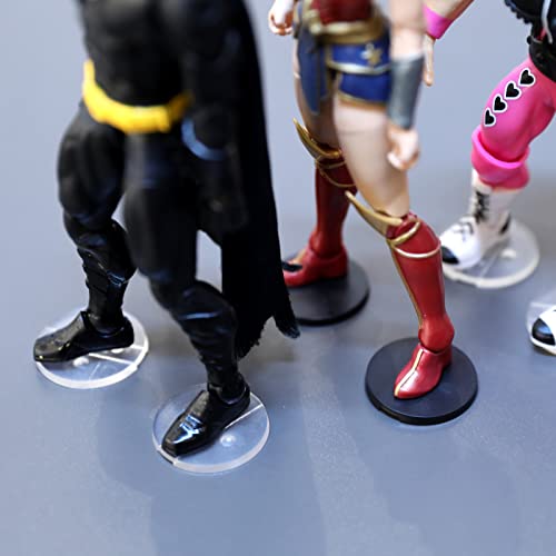 56PCS Action Figure 6 inch Display Stand, Toy Support Holder Stands Base, Compatible with GiJeo Classified Series/Mavel Legends Series/D C/Mo tu 1/12 Figures, Mix Clear & Black - color: 56PACK Transparent&Black(Round)