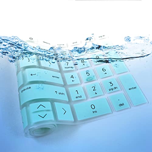 Keyboard Cover for 17.3 HP Laptop 17 17-cp 17z-cp 17-cn 17z-cp000 17-cp0056 17-cp1035cl 17-cp2124od 17-cp0700dx 17-cp0025cl 17-cp0031 17-cp0004dx 17-cp0035cl 17cp0097nr 17-cp0002ds 17-cp1124od - color: MintGreen(Regular Letters)