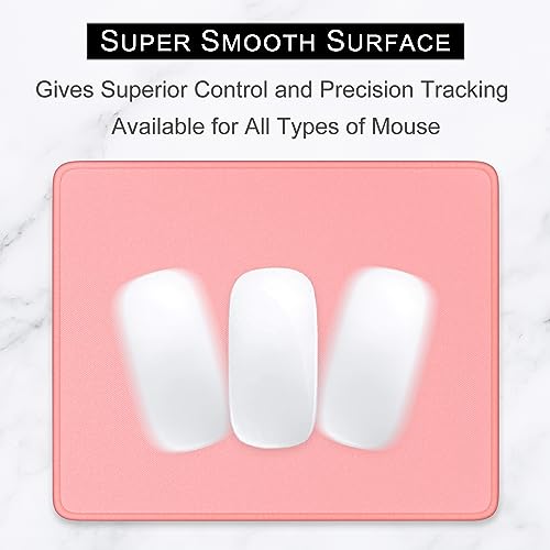 Hsurbtra Mouse Pad, Premium-Textured Square Mousepad 10.2 x 8.3 Inch, Stitched Edge Anti-Slip Waterproof Rubber Pretty Cute Computer Mat for Office Gaming Laptop Women Kids Warm Pink - color: Rose Gold, size: Square Mousepad (10.2" x 8.3")