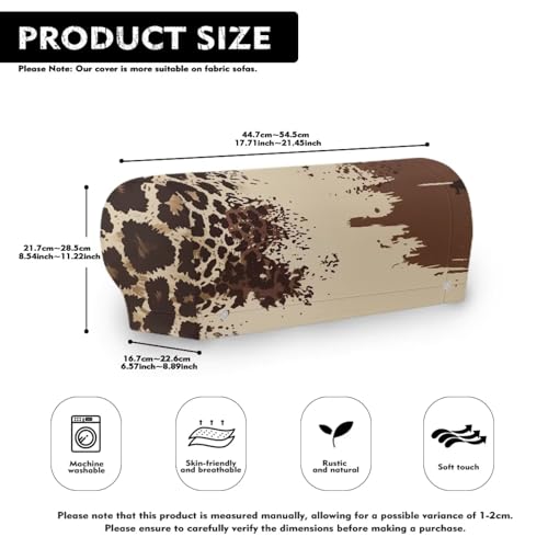 Brown Leopard Paint Splatter Print Armrest Covers for Chairs, 2 PCS Stretch Furniture Protector for Recliner, Curved, Square, Stain Resistant Couch Armrest Covers - color: Brown Leopard Paint Splatter