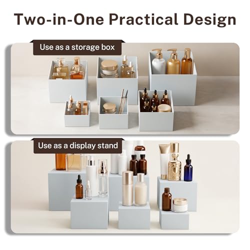 6 Pcs White Acrylic Buffet Risers, Food Risers Display Stands for Buffet Table Party Catering Dessert Jewelry Collectibles,Acrylic Cube Nesting Boxes with Hollow Bottoms 6 Sizes (10" 9" 8" 7" 6" 5") - size: 10" 9" 8" 7" 6" 5"(6)
