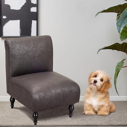 FUANGUI Armless Accent Chair Cover Slipcover, Stretch Spandex Chair Covers for Living Room Removable Washable for Armless Chair Furniture Protector - color: Crackle-black, size: 2pcs