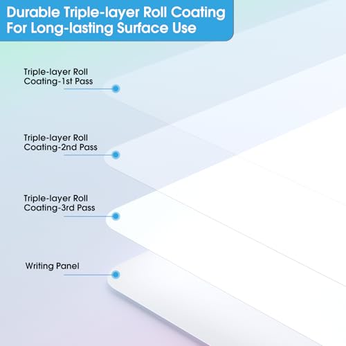 MaxGear 14" x 11" Double-Sided Dry Erase Whiteboard for Wall, Macaron Frame | Double-Sided design, Small whiteboard hangable, Durable portable for home office kitchen, includes 3 markers & 3 magnets - color: Multicolor, size: 14"W x 11"H