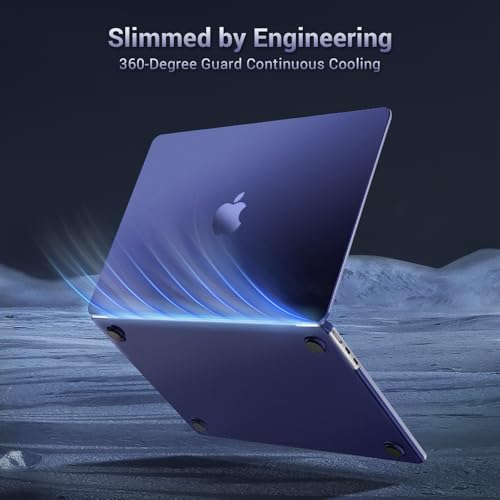 MOSISO Ultra-Thin & Seamlessly Closes Cover Compatible with MacBook Air 13 inch Case M5 M4 M3 M2 2026-2022 A3449 A3240 A3113 A2681, 2 in 1 Kit Anti-Fingerprints Shell for Mac Air 13.6, Navy Blue - color: Navy Blue