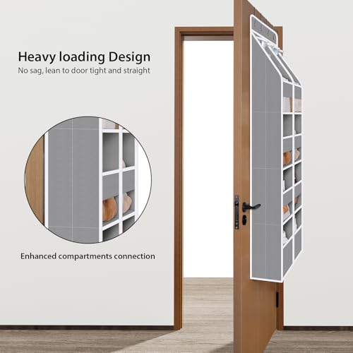 Univivi 5-Shelf Fabric Door Organizer Over Door Hanging Organizer with 8 Deep Pockets and 4 Small PVC Pockets Hanging Storage Organizers for Baby Nursery(Grey) - color: Grey (Upgraded), size: 5 LAYER