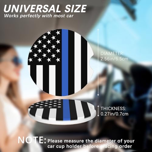 2 Pack Car Cup Holder USA Flag Coasters Absorbent Ceramic Coaster for Cup Holders Fashion Car Interior Accessories for Men Drink Coaster for Women - color: Usa Flag
