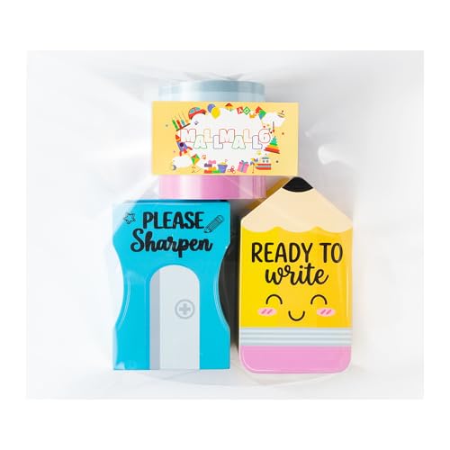 MALLMALL6 3Pcs Pencil Sharpen Eraser Shaped Pencil Holder, Back to School Wooden Caddy Case Gifts for Kid Student, No Assembly Sharp Dull Shaped Desktop Dispenser Storage Organizer for Classroom Decor - style: Pencil & Sharpen & Eraser