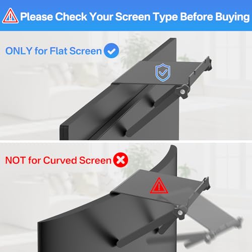 13-Inch Wide Platform Adjustable TV Top Shelf, Screen Top Shelf Mount, Monitor Top of TV Shelfs Mounting Bracket for Streaming Devices, Cable Box, Router and Home Decor TVs Top Storage Bracket