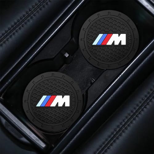 2PCS Car Cup Holder Coasters,Non-Slip Car Coasters for BMW M M2 M4 M5 M6 M8 X1 X2 X3 X5 X6 M135i M240i Z4 328i X7 Drink Holder Compatible with,Vehicle Inner Accessories for Cup Insert Mat,Silicone - color: Bd-bmm