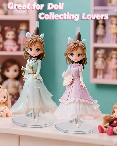 12 Pcs Adjustable Doll Stands - Transparent & Lightweight Display Rack for Dolls, Action Figures & Monsters