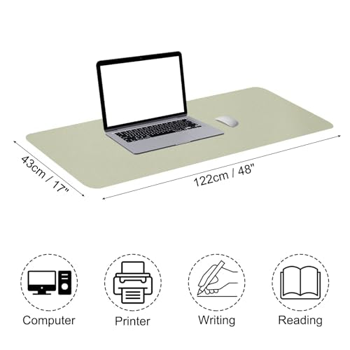 Patikil Desk Mat, 48x17 Dual Sided, Waterproof PU Leather, for Office & Home, Green - color: Green, size: 48"x17"