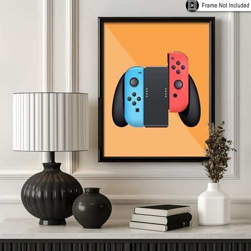Poster Master 6-Piece Video Game Controller Print - Retro Gaming Poster - Geeky & Gamer Art - Colorful Consoles Wall Design - Great Game Room or Boy's Bedroom Decor - 11x14 UNFRAMED Wall Art - color: Style-08, size: 11"L x 14"W