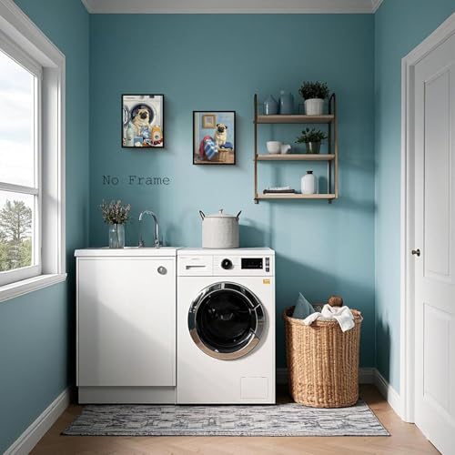 Vintage Funny Laundry Room Canvas Wall Art Decor,Creative Dog Laundry Rules Sign Painting,(8“X10”in Unframed) Farmhouse Cute Animal Bathroom Pictures Wash Room Decor Set of 4 - color: 8x10inch(unframed)funny Laundry Room Canvas Wall Art Decor