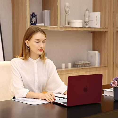 MOSISO Compatible with MacBook Air 13 inch Case M5 2026 M4 2025 M3 M2 2024-2022 A3449 A3240 A3113 A2681, Scratches-Resistant Protective Hard Shell for MacBook Air 13.6 inch Case, Burgundy - color: Burgundy