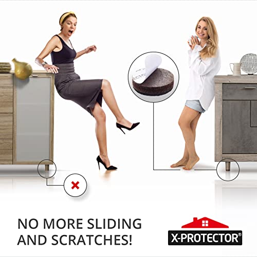 X-PROTECTOR Non Slip Furniture Pads - 8 pcs Premium Furniture Grippers 2"! Self-Adhesive Rubber Feet Furniture Feet - Ideal Non Skid Furniture Pad Floor Protectors - Keep Furniture in Place! - size: 8 Round 2"