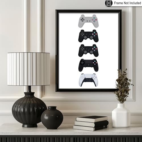 Poster Master Controller Evolution Print - Video Game Poster - Geeky & Gamer Art - Minimal Gaming Consoles Wall Design - Great Game Room or Boy's Bedroom Decor - 11x14 UNFRAMED Wall Art - color: Style-07, size: 11"L x 14"W